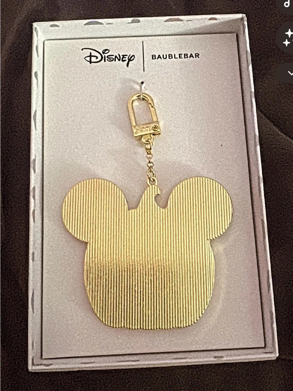 BaubleBar Disney Pumpkin Mickey Enamel Keychain in Orange and Black